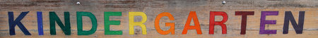 The word Kindergarten in colorful capital letters
