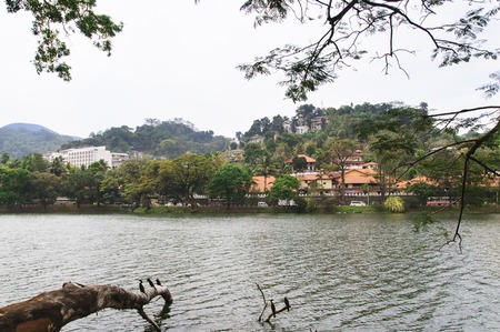 The lake, center of the Kandy in Sri Lankaの写真素材
