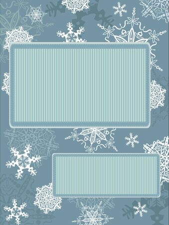 Christmas vintage frame with snowflakesのイラスト素材