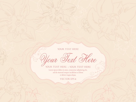 Vintage pastel background with hand drawn flowersのイラスト素材