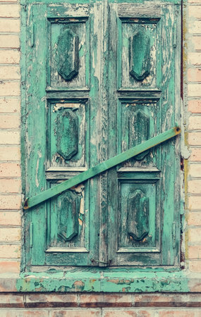 Old wood texture background with some rusty details. Vintage aged wooden surface. Natural rustic scratched shabby planks. Distressed grunge painted boards.の写真素材