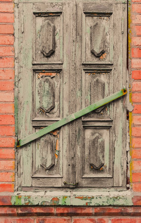Old wood texture background with some rusty details. Vintage aged wooden surface. Natural rustic scratched shabby planks. Distressed grunge painted boards.の写真素材
