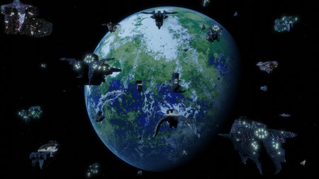 A Place to Call Home. 3D illustration of the planet earth in space.