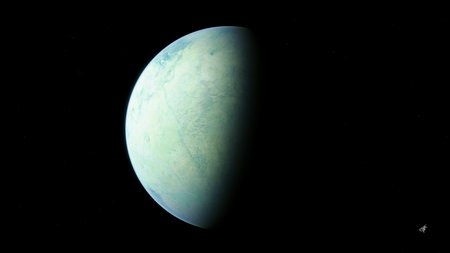 New World. Planet in space. 3D render.