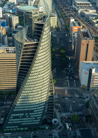 Nagoya, Japan - May 11, 2019 : Cityscape of in Nagoya city, Japan. High rise building of the financial and business district.のeditorial素材