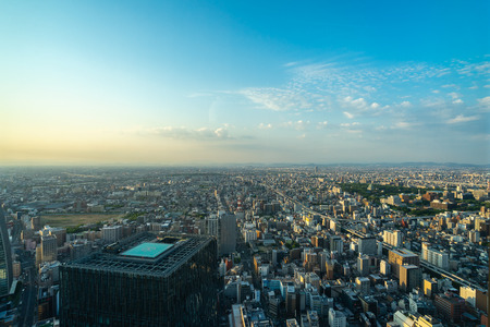 Nagoya, Japan - May 11, 2019 : Aerial View of the Skyscrapers in the City of Nagoya, Japan.のeditorial素材