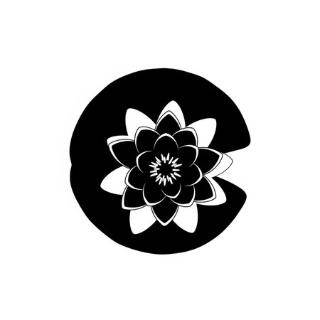 Lotus flower icon vector illustration design template. Suitable for spa, yoga, health, beauty and spa.の写真素材