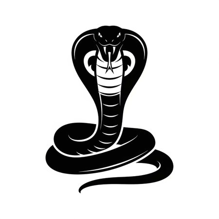 Cobra snake isolated on a white background. Vector illustration.の写真素材