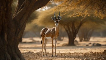 Wild animals in Africa wilderness, standing on the savannah, grazing generated by artificial intelligenceの写真素材