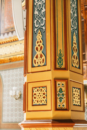Detail of the interior of a mosque in Istanbul, Turkey.
