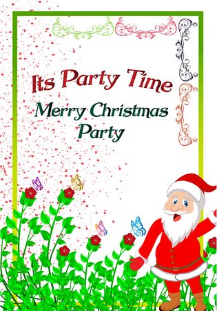 Merry Christmas and Happy new 2020 year greeting card with green branches Vector illustrationのイラスト素材