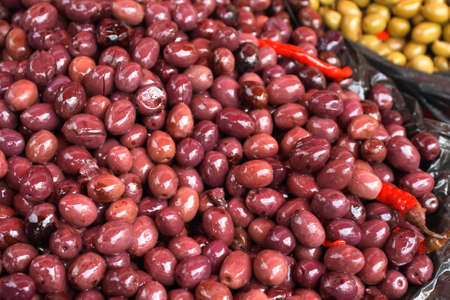 Olives at the market in Provenceの写真素材