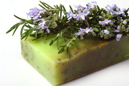 Skincare, natural rosemary soap.の写真素材