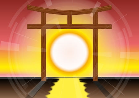 Torii gate backgroundのイラスト素材