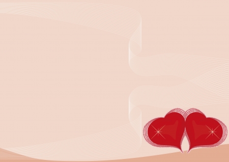 two red hearts - backgroundのイラスト素材