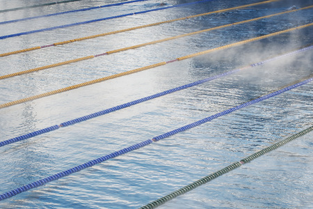 empty waterpool in mist