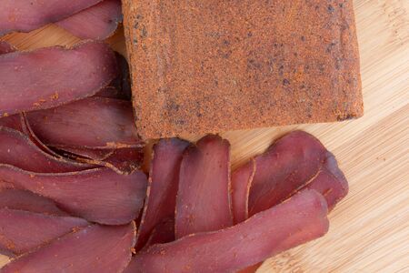 dried meat in red pepperの写真素材