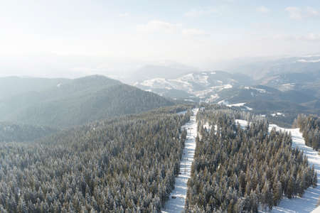 winter resort in Pamporovo, Bulgaria. Rhodope Mountains.の写真素材
