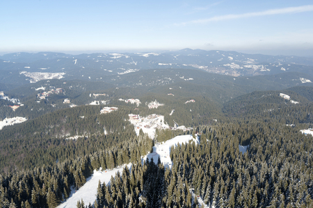 winter resort in Pamporovo, Bulgaria. Rhodope Mountains.の写真素材