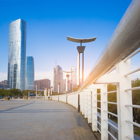 China Shanghai Bund, Lujiazui financial district panorama.の写真素材