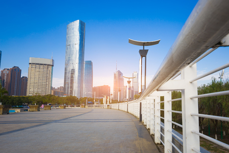 The century avenue of street scene in shanghai Lujiazui,China.のeditorial素材