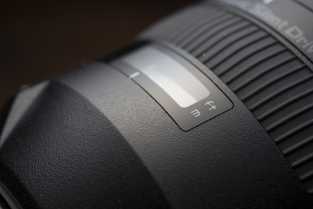 manual/auto focus switch of a camera lens の写真素材
