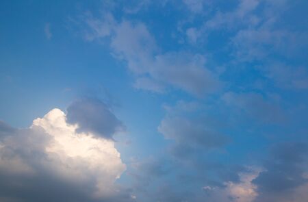 sky with clouds and sunの写真素材