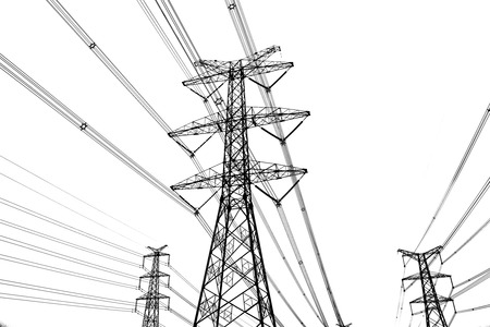 power line on a white backgroundの写真素材