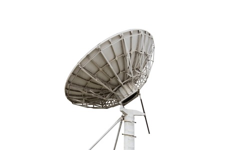 satellite dish antenna radar big size isolated on white backgroundの写真素材