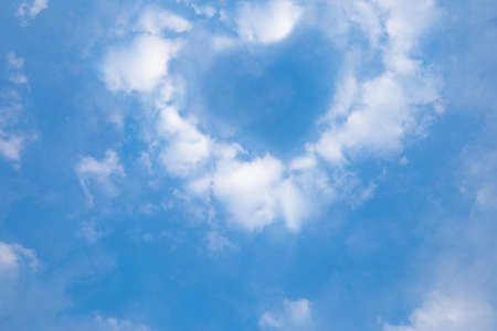 blue sky background with a tiny cloudsの写真素材