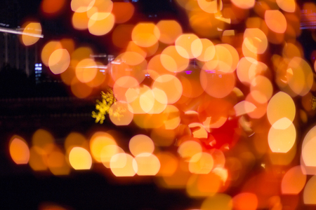 Abstract circular bokeh circles defocused bokeh lights facula background for Christmas background or photo composit.の写真素材