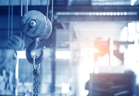 empty warehouse interior with crane hook