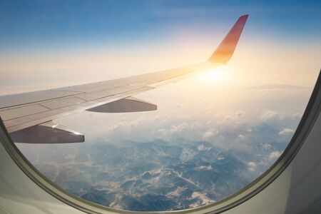 Flying in the sky and the sea of clouds.