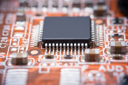 Close up image : electrical circuit mother board from computerのeditorial素材