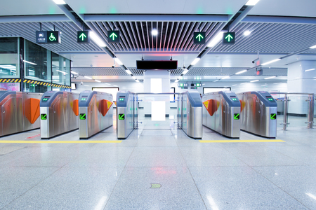 Subway station pedestrian access gatesのeditorial素材