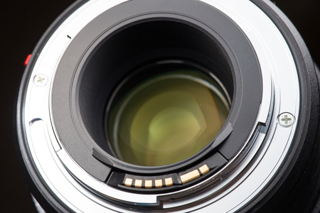 Closeup of a photographic lensの写真素材