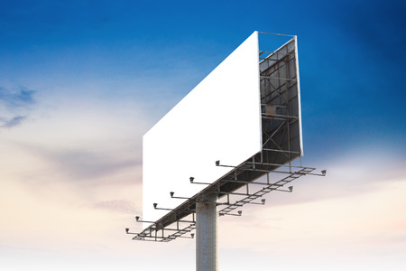 Big white billboard on highway.の写真素材