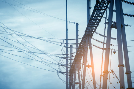 High voltage power transformer substationの写真素材
