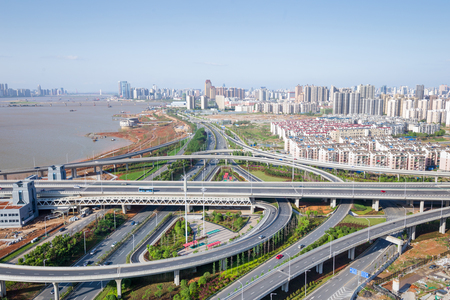Urban Landscape, aerial China Nanchang skyscrapers.の写真素材