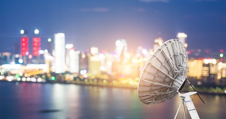 picture of parabolic satellite dish space technology receiversの写真素材