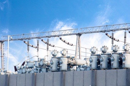 High voltage power transformer substationの写真素材