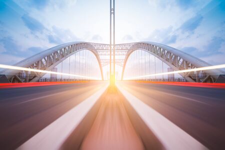 the night of modern bridge,の写真素材