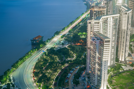 China's Shenzhen city in the nightのeditorial素材