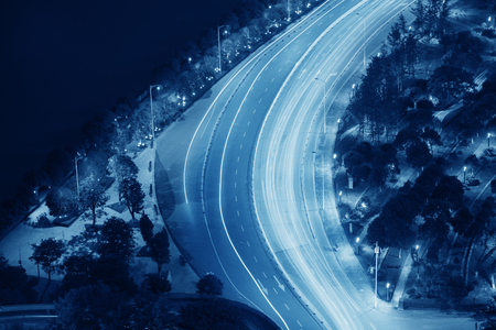 Overpass of the light trails, curves.の写真素材