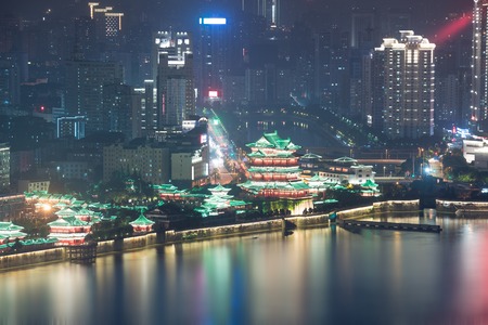 China's Shenzhen city in the nightの写真素材