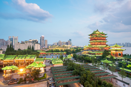 Tengwang Pavilion,Nanchang,traditional, ancient Chinese architecture, made of wood.のeditorial素材