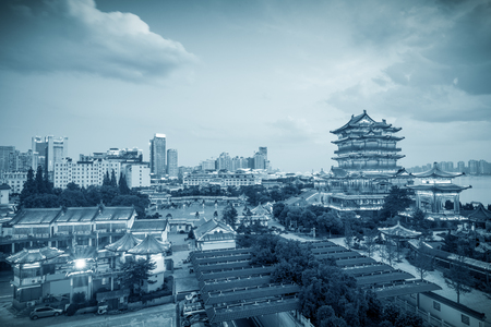 Tengwang Pavilion,Nanchang,traditional, ancient Chinese architecture, made of wood.のeditorial素材