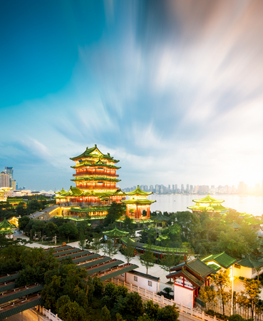 Tengwang Pavilion,Nanchang,traditional, ancient Chinese architecture, made of wood.のeditorial素材