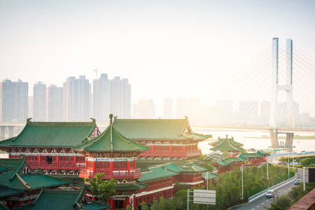 Tengwang Pavilion,Nanchang,traditional, ancient Chinese architecture, made of wood.のeditorial素材