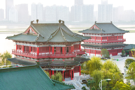 Tengwang Pavilion,Nanchang,traditional, ancient Chinese architecture, made of wood.のeditorial素材